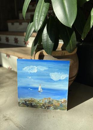 Картина маслом «море», картина ручної роботи, картина акрилом1 фото