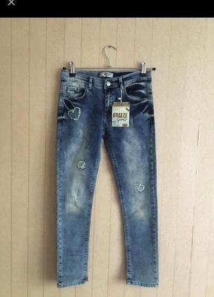 Джинсы для девочки весна на рост 152