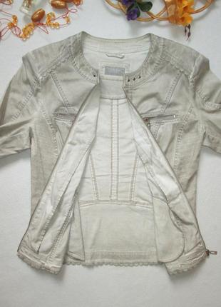 Шикарний стрейчевий піджак куртка вітровка варенка з мереживною обробкою c&a6 фото