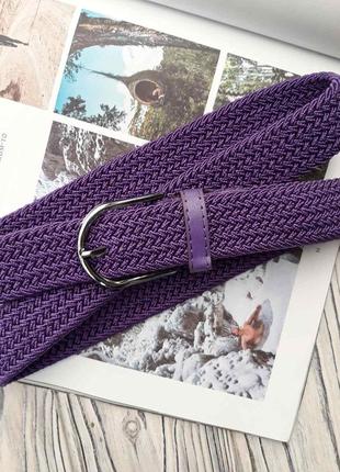 Ремень женский текстильный фиолетовый / пояс ремінь жіночий1 фото