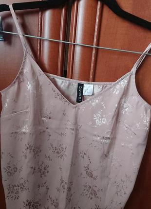Атласная маечка на тонких брительках h&m