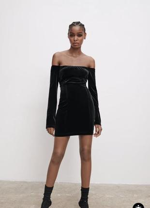 Велюровое платье zara