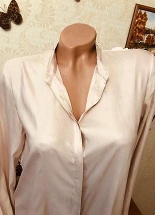 Удлиненная рубашка- блузка zara, размер s{42-44-46}4 фото