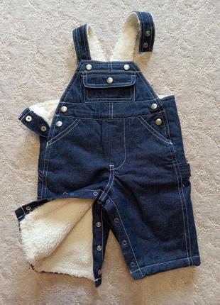 Утепленный джинсовый комбинезон gap 58см. (0-6 мес)