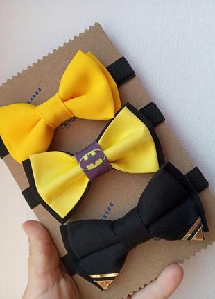 Набір з 3х краваток-метеликів дитячий "жовтий"1 фото