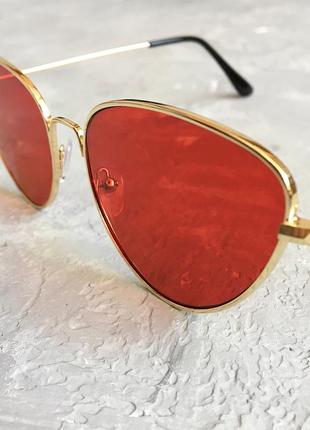 Сонцезахисні окуляри лисички з червоними лінзами5 фото