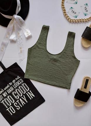 Крутой трендовый топ хаки цвета в идеальном состоянии от 🖤primark🖤