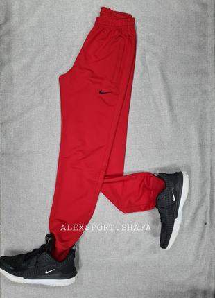 Спортивні штани nike завужені брюки на манжеті, тонкі штани найк, штани найк червоні2 фото