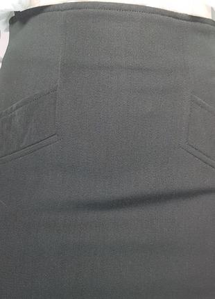 Юбка "maxmara" короткая с карманами на подкладке темно-зеленого цвета (италия).4 фото