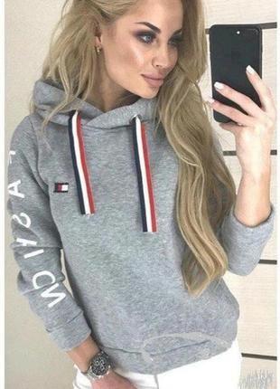 Крутая толстовка, худи , свитшот, fashion, темно-синий, серый, слива., на флисе