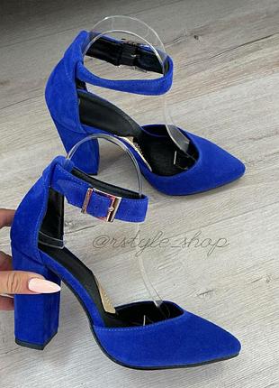 Босоножки олимпия индиго замш люкс