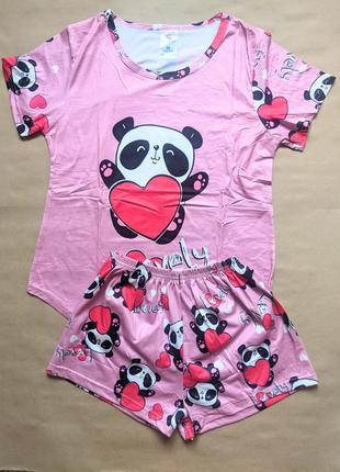 Піжама рожева з пандами