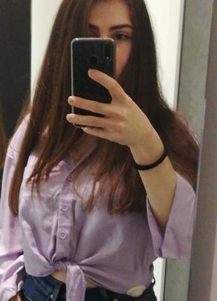 Рубашка h&m, лиловый цвет, новая