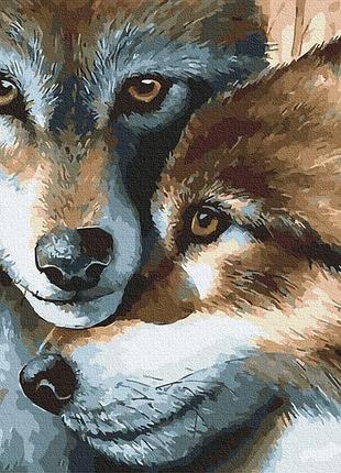 Картина по номерам волчья пара браш