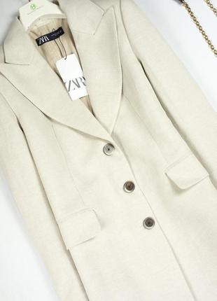 Стильное новое легкое пальто тренч миди в пиджачном стиле zara m l7 фото