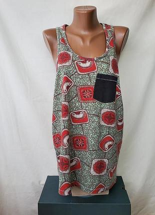 Вільна майка в стилі бохо з кишенькою