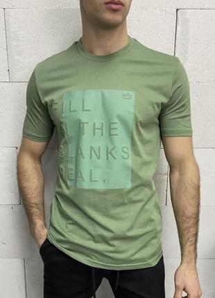 Футболка мужская с принтом зеленая турция / футболка-поло чоловіча с надписью зелена