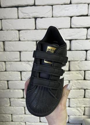 Детские кроссовки adidas superstar black2 фото