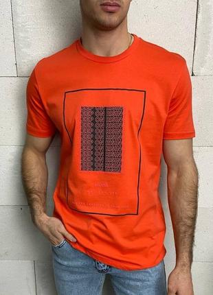 Футболка чоловіча з принтом помаранчева туреччина / футболка-поло чоловіча з написом оранж1 фото