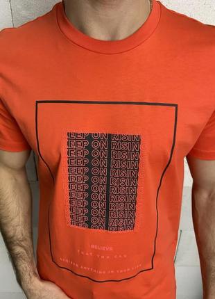 Футболка мужская с принтом оранжевая турция / футболка-поло чоловіча с надписью оранж3 фото