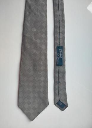 Серый галстук в клетку от polo ralph lauren