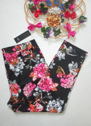 Шикарные летние брюки в цветочный принт высокая посадка f&f8 фото