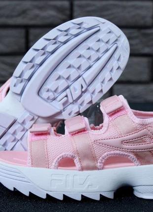 Сандали/босоножки розовые fila disruptor sandals pink фила рожеві босоніжки сандалі