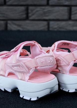 Сандали/босоножки розовые fila disruptor sandals pink фила рожеві босоніжки сандалі2 фото