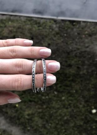 Серебрянные серьги-кольца3 фото