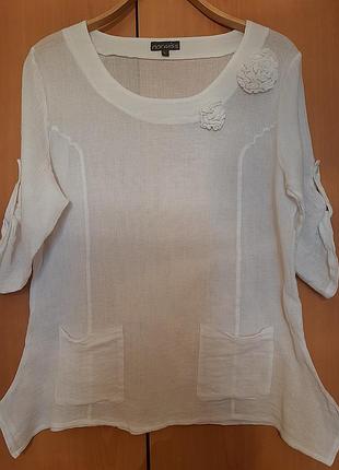 Блуза лен котон марлевка бохо италия