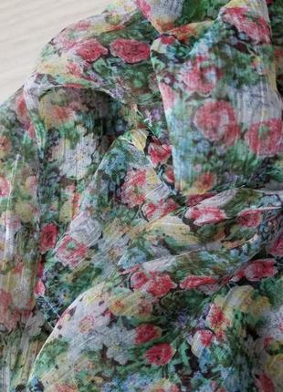 Летние шифоновое платье оверсайз zara с воланом в цветочный принт платье из тюля7 фото