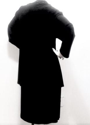 Черное платье батал в комплекте c кардиганом, вырез "качели", plus 22w 58, 60 рр6 фото