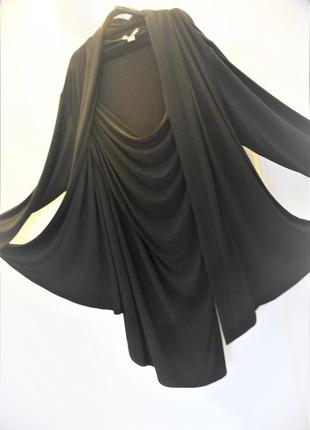 Черное платье батал в комплекте c кардиганом, вырез "качели", plus 22w 58, 60 рр8 фото