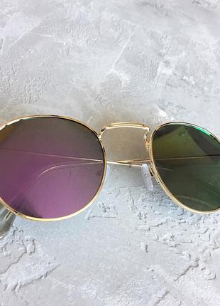 Сонцезахисні окуляри round з фіолетовими лінзами-хамелеонами4 фото