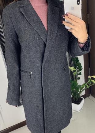🧥стильное свободное демисезонное пальто/тёмно серое пальто-пиджак оверсайз🧥1 фото