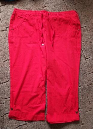 Червоні котонові штани, бриджі2 фото