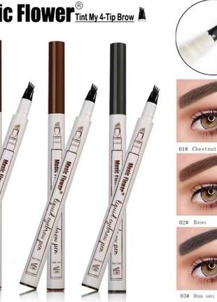 Маркер для очей з ефектом татуажу music flower liquid eyebrow pen.2 фото