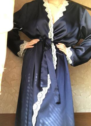 Атласный халат кимоно