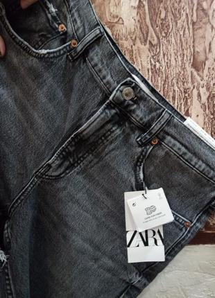 Женские прямые рваные джинсы  zara straight-fit-jeans zw premium – full length6 фото