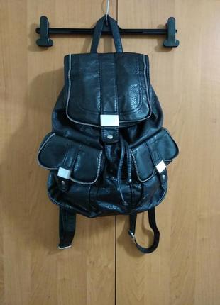 Класный мягкий черный рюкзак new look экокожа1 фото