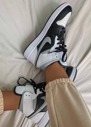 Кросівки jordan 1 retro black/ silver  кроссовки7 фото