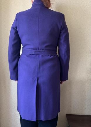 Пальто фиолетовое с поясом💜2 фото