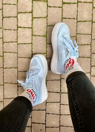 Шикарные женские кроссовки nk air force 1 shadow blue  демисезонные ❤️ наложенный платёж