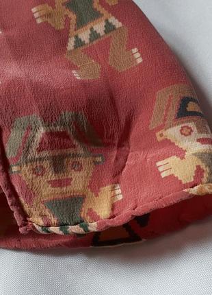 Авторский креативный шелковый шарфик шов роуль (размер 33 см на 155 см)5 фото