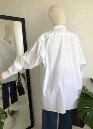Идеальная хлопковая белая оверсайз рубашка от бренда best connection3 фото