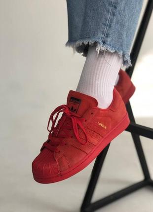 Жіночі кросівки adidas superstar red8 фото