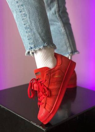 Жіночі кросівки adidas superstar red4 фото