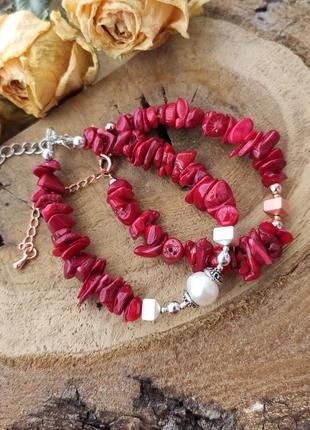 Коралловый браслет 6