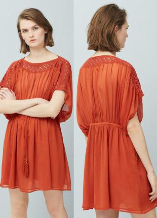 Стильна морквяна сукня/туніка нова бірки mango s