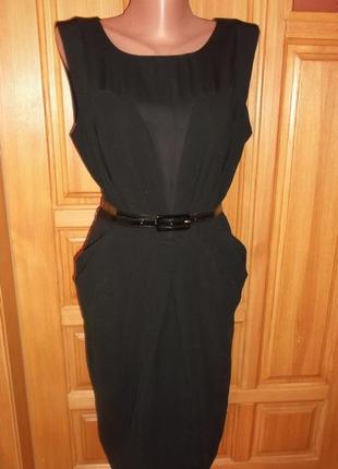 Стильное платье черное с карманами миди сарафан р. m - atmosphere